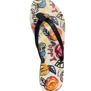 Coach Kasey Poppy Scribble Flip Flops